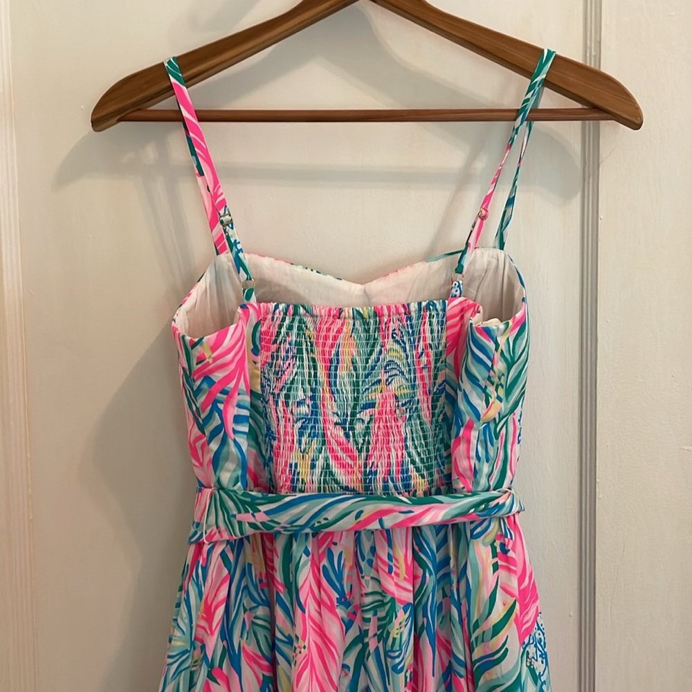 New Lilly Pulitzer Edith Cotton Multi Sea Turtle Soirée Tiered Midi Dress size 2 - Picture 8 of 16